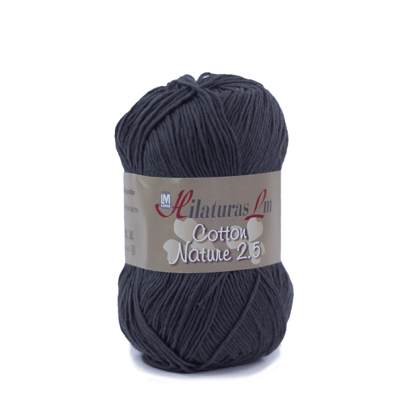2 hilos de algodón para crochet 55 m - gris oscuro